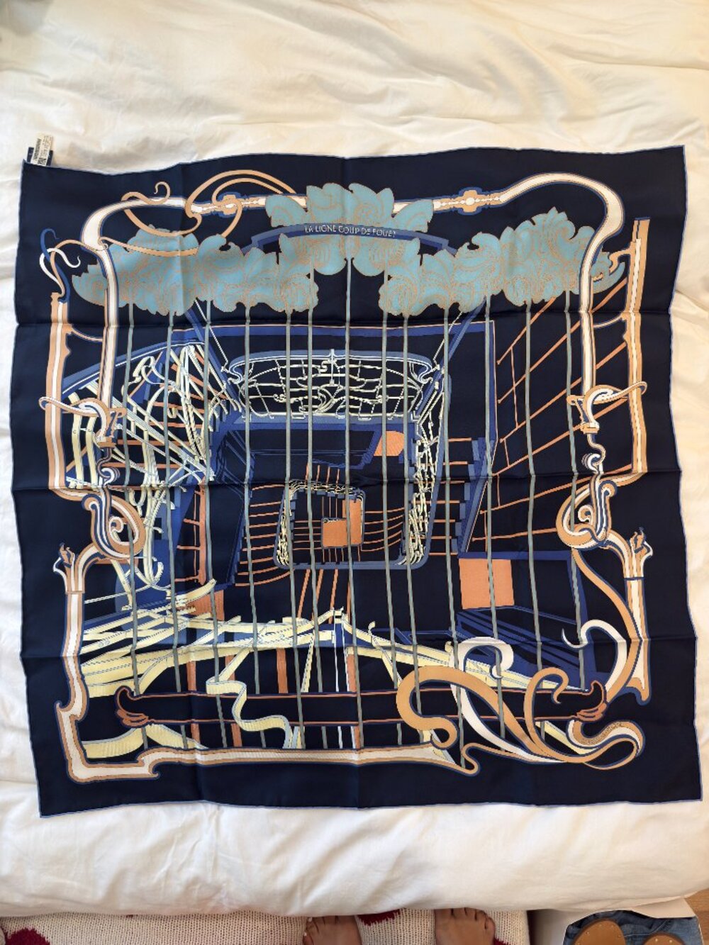 NWT - Hermes La Ligne Coup de Fouet Scarf 90 - Picture 5 of 10